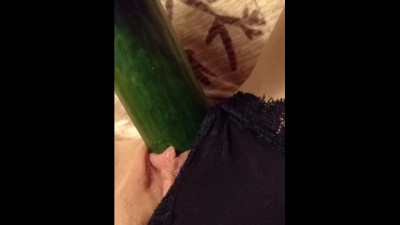 Fucking myself with a Huge Cucumber Til I Squirt