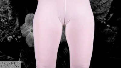 Cameltoe of a Woman on Fitness without Underwear