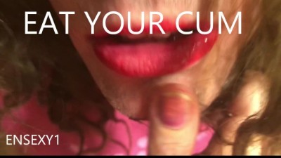 Sissy Faggot Cuckold Eats Cum from Hotwife's Hand