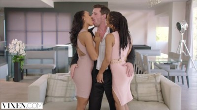 Harley Dean and Kira Noir Share a Huge Cock