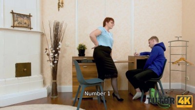 Red-haired Tutor Permits Aroused Disciple to Drill her Roughly - TUTOR4K