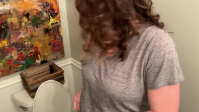 Friends husband sneaks into the bathroom