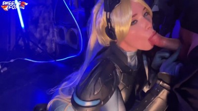 Horny Nova from Starcraft Sucks Cock and Swallows Cum