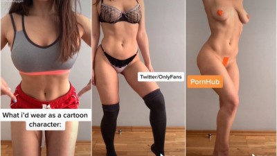 Tik Tok Cartoon Challenge by Hot Teen Brunette. Amateur MyShinyGirl (+18)