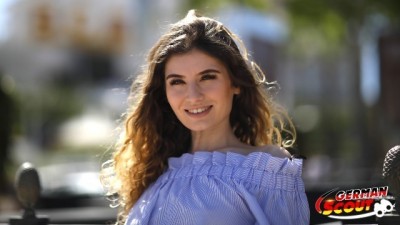 GERMAN SCOUT - Magaluf Holiday Teen Candice Talk to Public Agent Casting (+18)