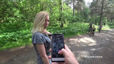 I play ThePervs with my wife in the city Park of Lovense! Sex, squirt in public