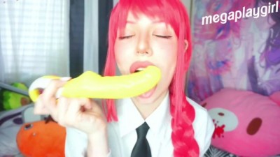 Makima made you stand there and watch her fuck her pussy - Porn555