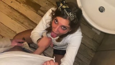 Blowjob thai ladyboy naked in the restaurant toilet