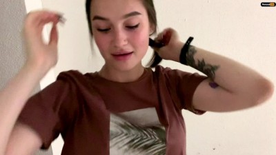 SENSUAL BLOWJOB IN THE STAIR BY free russian Stepmom A CUTE