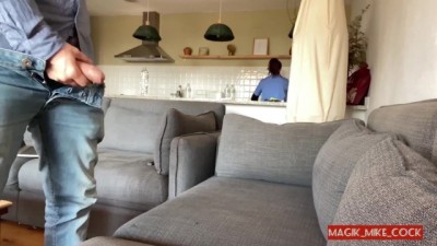 Part 1: full dress xxx DICK FLASH MAID, pervert jerks off and gets caught by naive nanny, she blows him deep