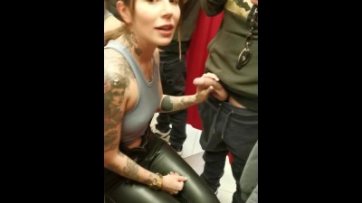 blowjob in best paid porn sites the fitting room of the store next to the security guard! Public sex