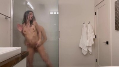 Steamy Glass xxx sexe Shower: Hot Couple on Vacation