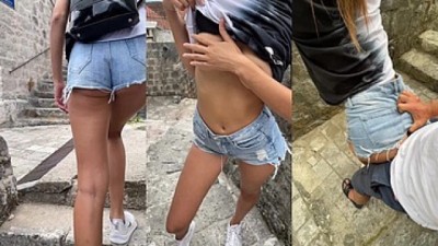 TEEN ALMOST CAUGHT FUCKING naked tracer cosplay IN TOURIST HOTSPOT (+18)