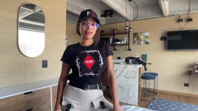 Busty Big Ass Latina korean hidden massage MILF Fucks during Interview for Johnny Grey