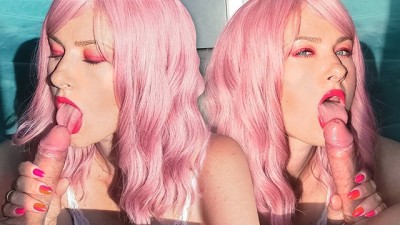 Gentle Blowjob and Cum alisha adams porn Play from Beauty with Pink Hair and Juicy Lips