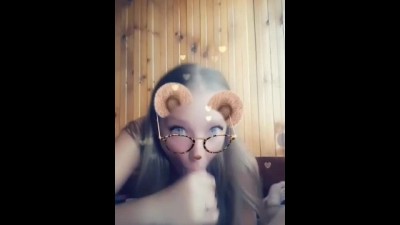 Sexy Student from Snapchat Sucks Dick and Swallows Cum