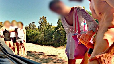 BEACH ADVENTURE: cock exposed to people and a nasty woman makes porn bellesa me cum