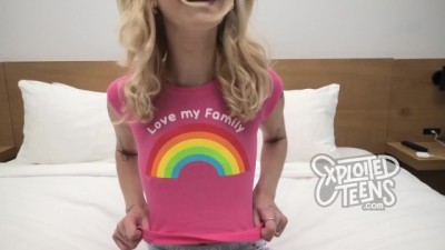 Petite Blonde Teen Gobbles Ass and Rides a Huge Cock (+18)