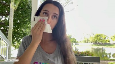 Face Covered in Cum, Milk & Donuts!