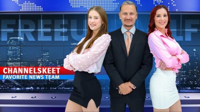 Breaking News: News Anchor's Wild On-Air Romp with Redhead Colleague & Teen Protester (+18)
