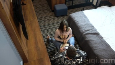 Watch Hot Brunette Get Naughty in the Hotel Room