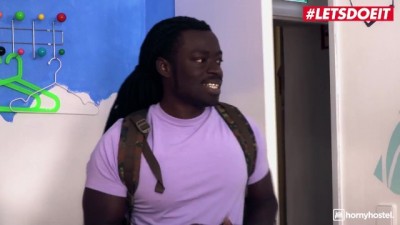 Steamy Hostel Encounters: Sexy Worker Craves Big Black Cock