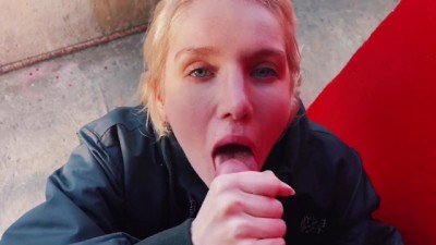 Blonde Public Blowjob Dick and Cum Swallow at the Lighthouse