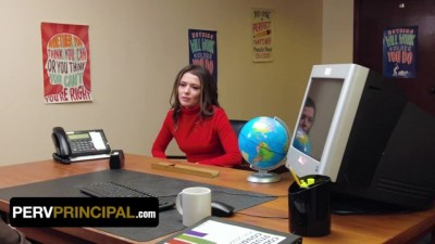 Stepmom Slut in Lingerie Gags on Thick Principal Cock