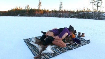 Wild Outdoor Fuck on a Frozen Lake - HD