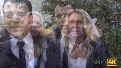 Bride Gets Fucked Hard to Save Groom from Debt!