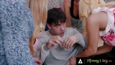 MILFs Unleash Fiery Reverse Gangbang on Teen Womanizer (+18)