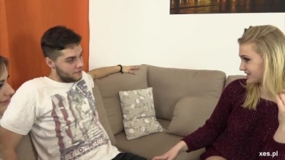 Two Naughty Polish Cuties in Stockings with a Lucky Guy