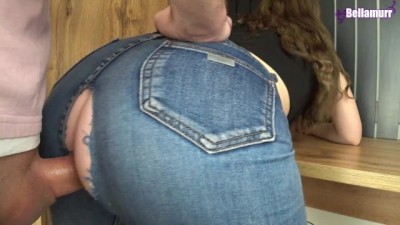 Steamy Jean Hole Pussy Pounding Ending in Cum Explosion